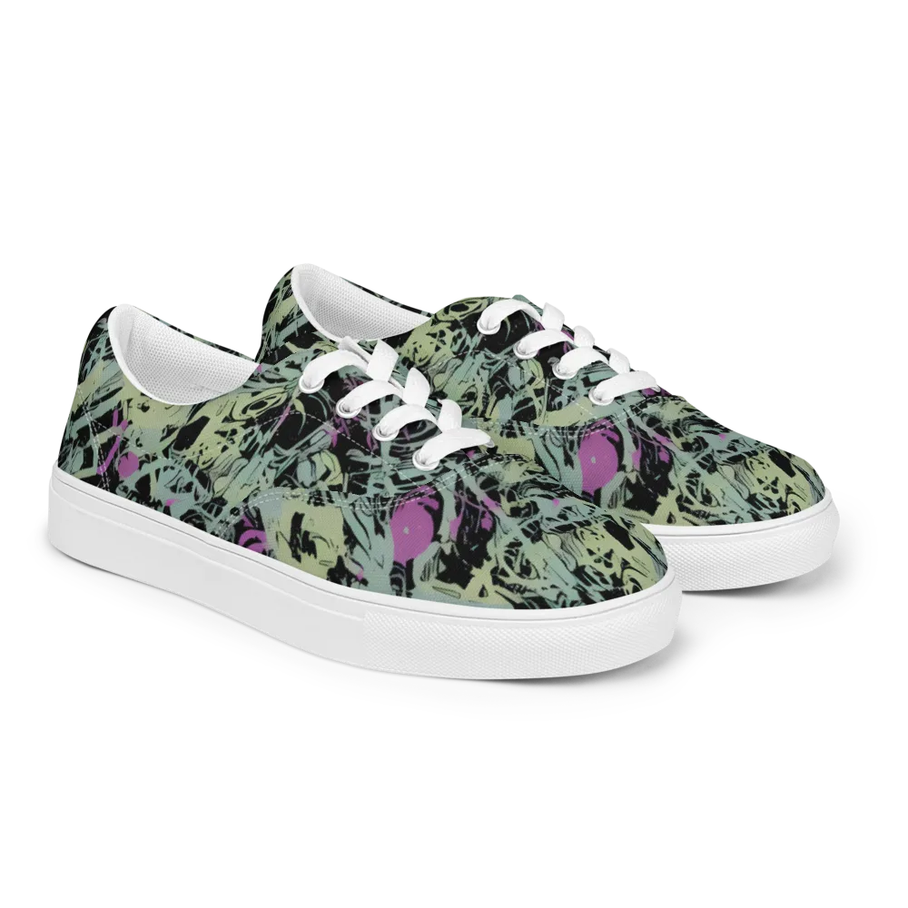 Acid Ink on Men's Lace-Up Canvas Shoes — Right Front