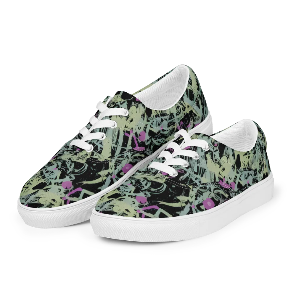Acid Ink on Men's Lace-Up Canvas Shoes — Left Front