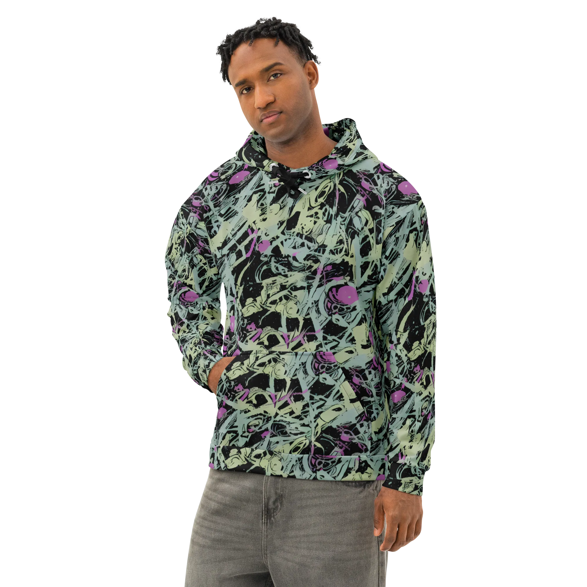 Acid Ink on Cotton Hoodie — Left Front