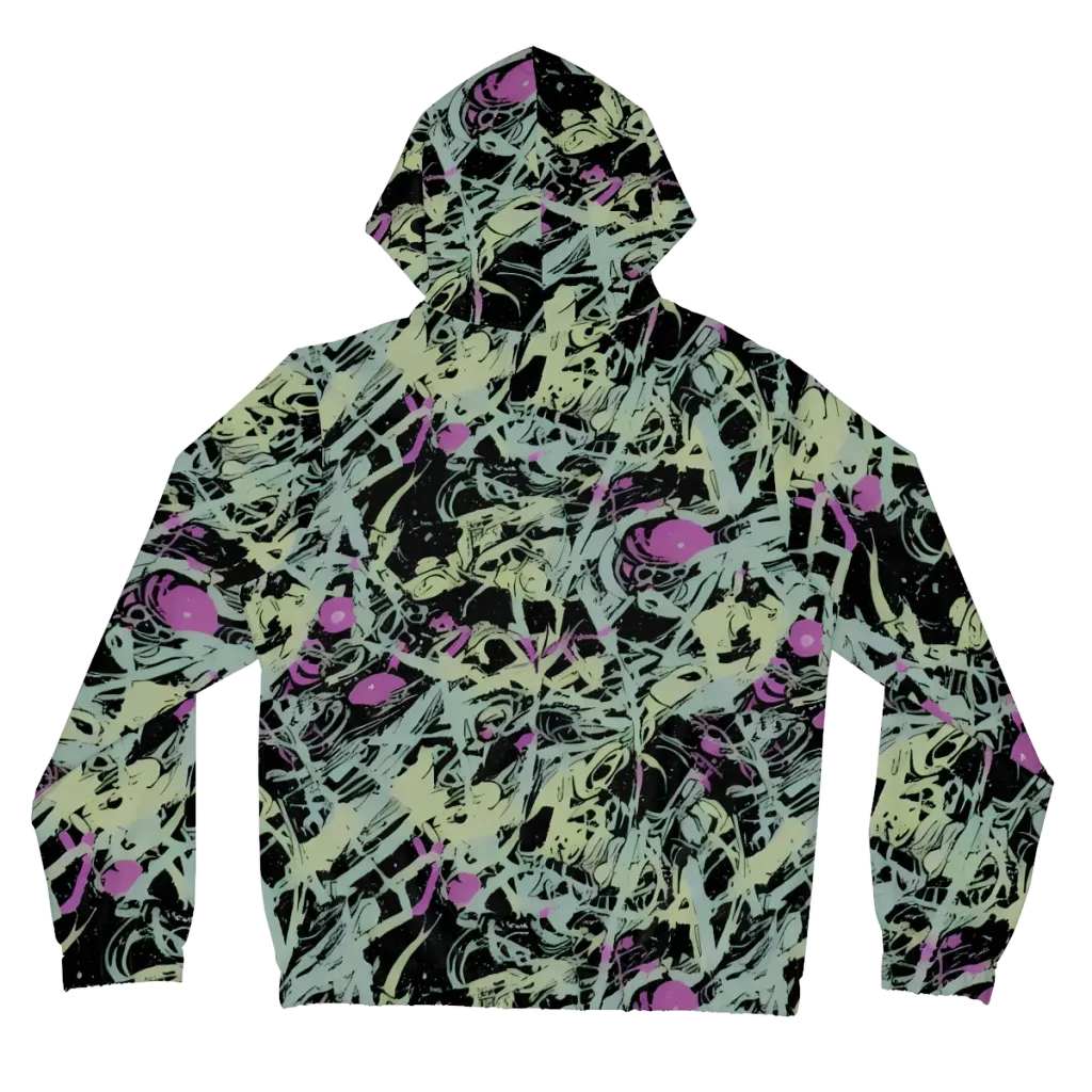 Acid Ink on Women's Full-Zip Hoodie — Back