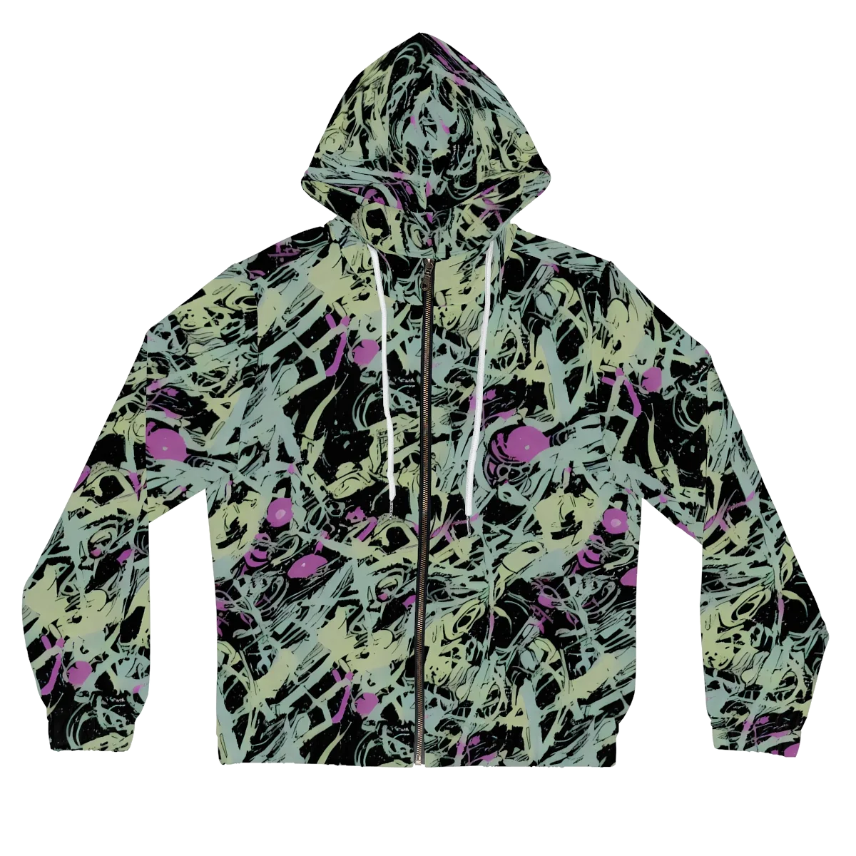 Acid Ink on Women's Full-Zip Hoodie — Front