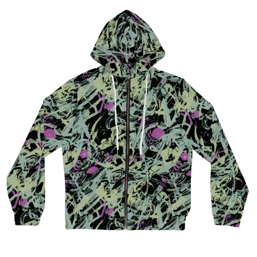 Acid Ink on a Women's Full-Zip Hoodie