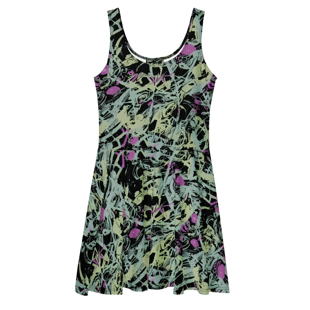 Acid Ink on Skater Dress — Front
