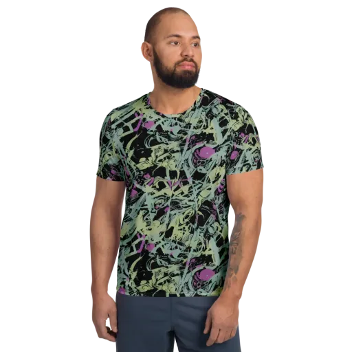 Acid Ink on a Men's Athletic T-Shirt