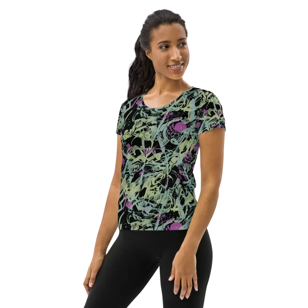 Acid Ink on Women's Athletic T-Shirt — Left