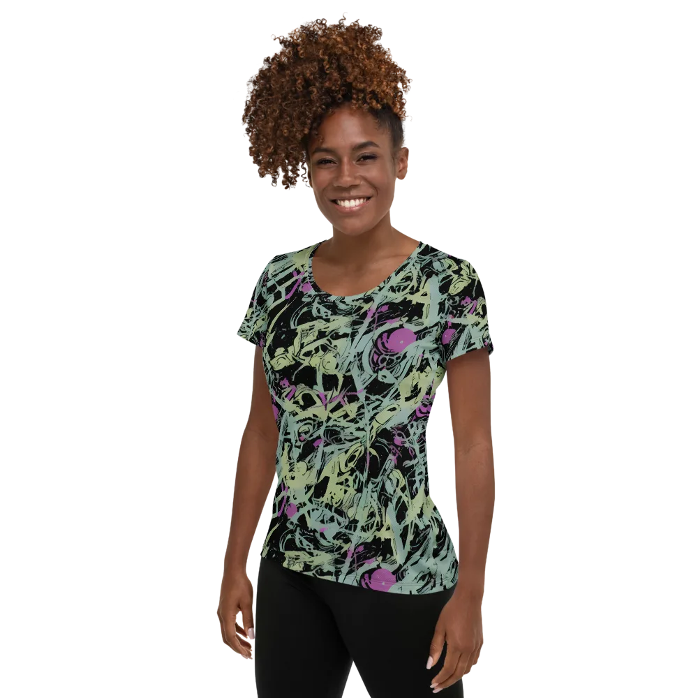 Acid Ink on Women's Athletic T-Shirt — Left