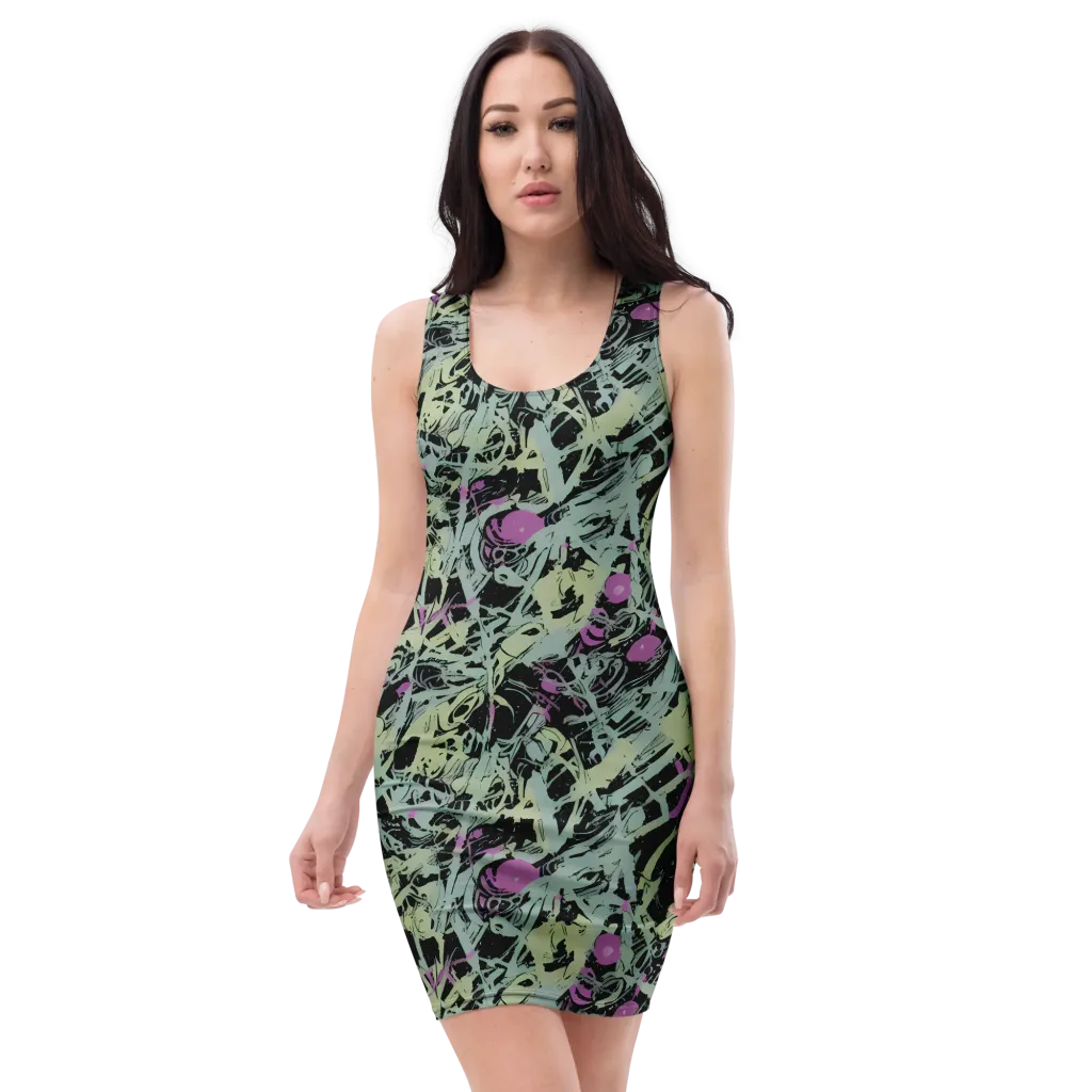 Acid Ink on Bodycon Dress — Front