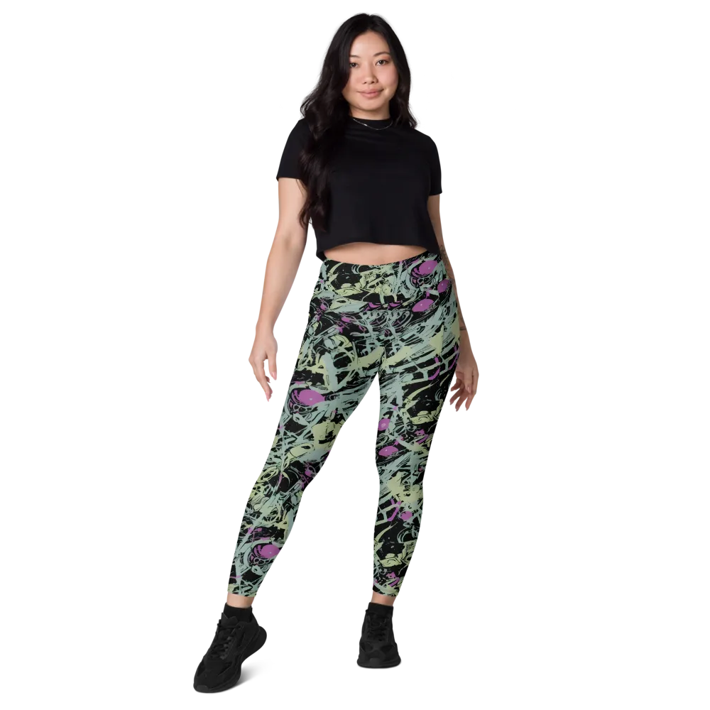 Acid Ink on Leggings with Pockets — Front