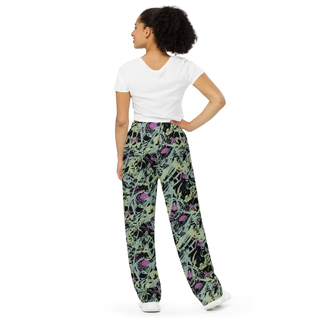 Acid Ink on Wide-Leg Pants — Back