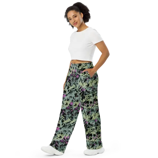 Acid Ink on a Wide-Leg Pants