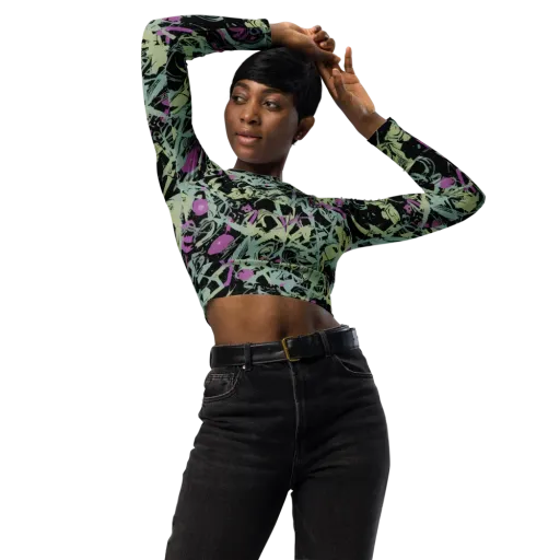 Acid Ink on a Long Sleeve Crop Top