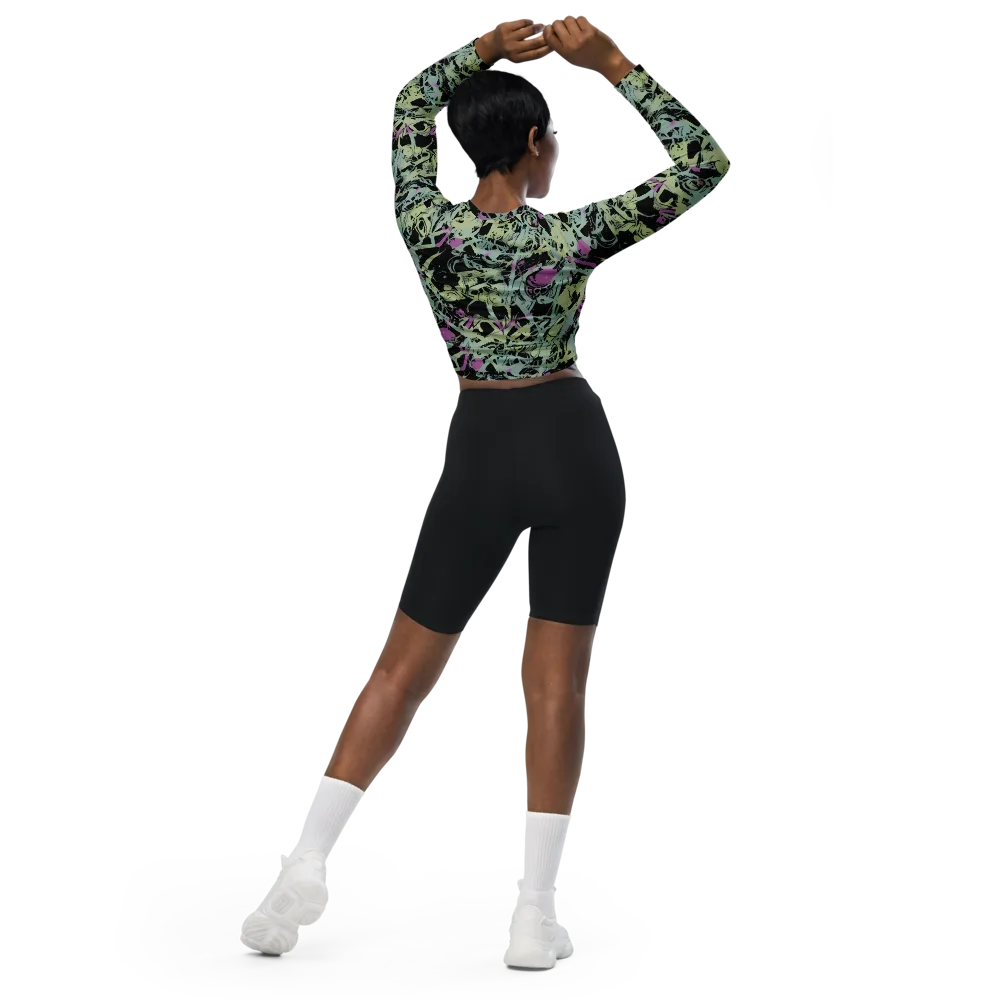 Acid Ink on Long Sleeve Crop Top — Back