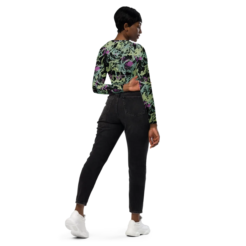 Acid Ink on Long Sleeve Crop Top — Right Back