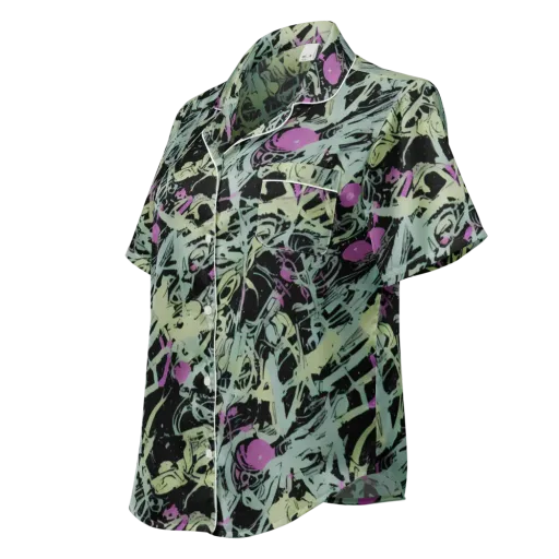 Acid Ink on a Women's Short Sleeve Pajama Top
