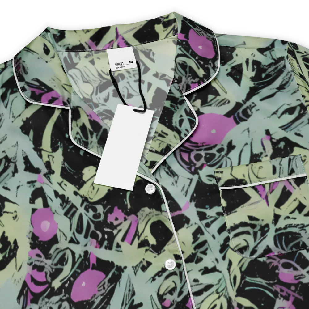 Acid Ink on Women's Short Sleeve Pajama Top — Product details