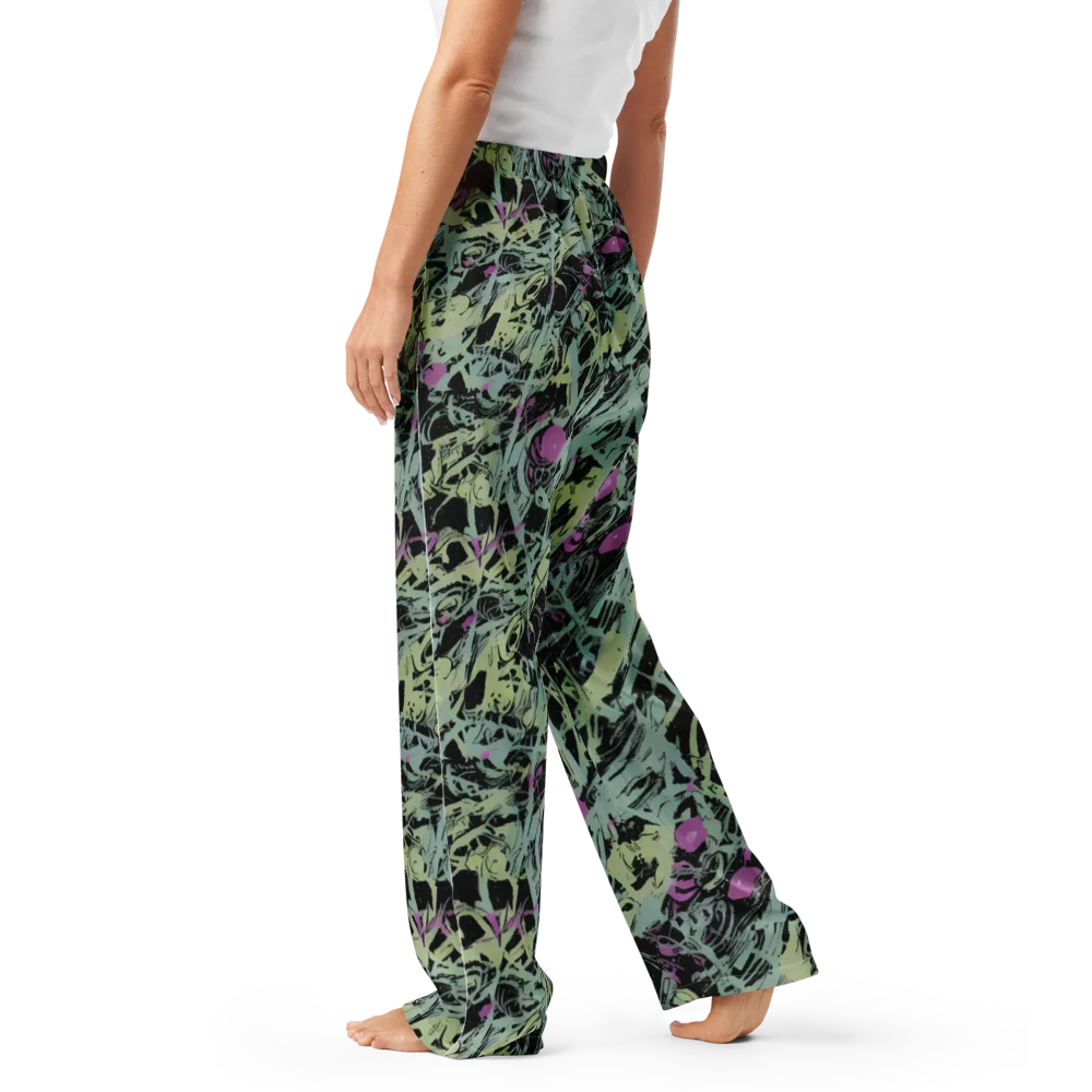 Acid Ink on Women's Pajama Pants — Left