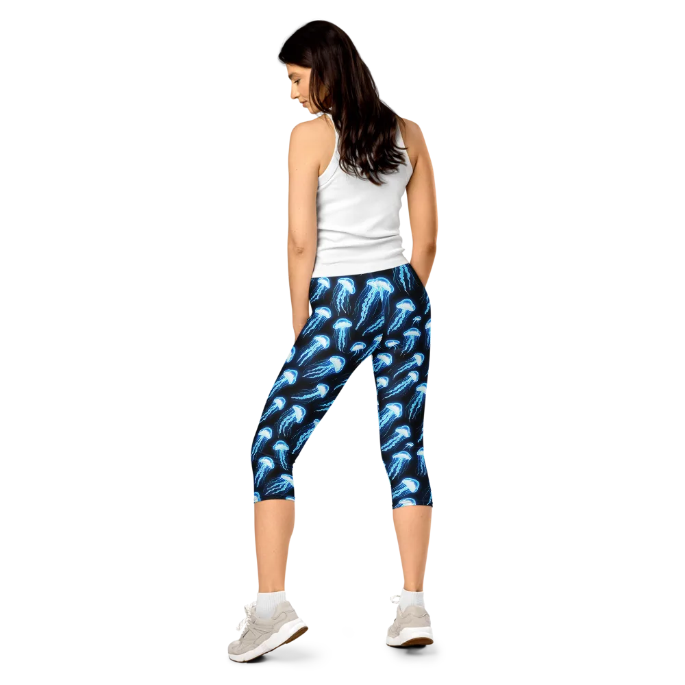 Midnight Jelly on Capri Leggings — Back