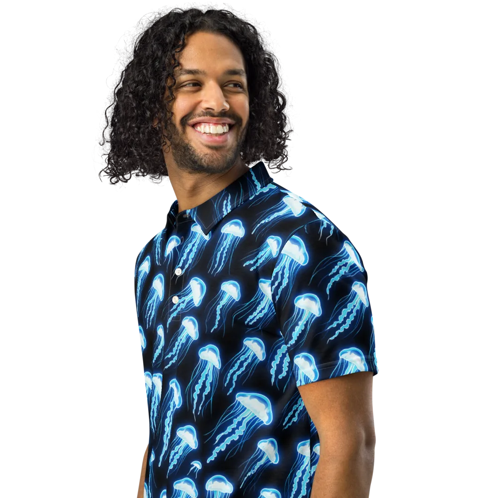 Midnight Jelly on Men's Slim Fit Polo Shirt — Left Front
