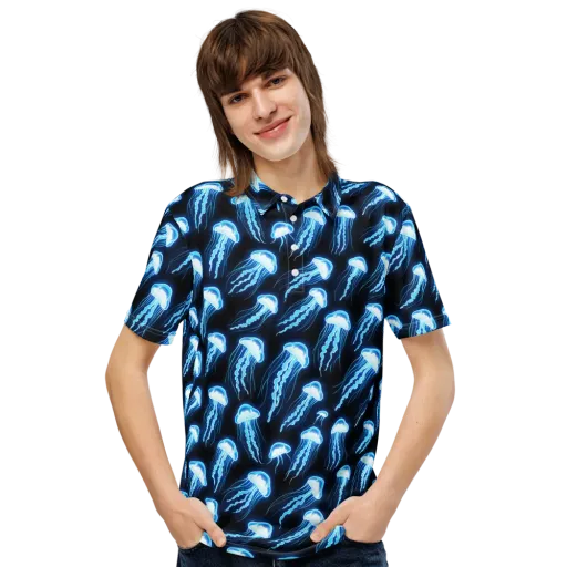 Midnight Jelly on a Men's Slim Fit Polo Shirt