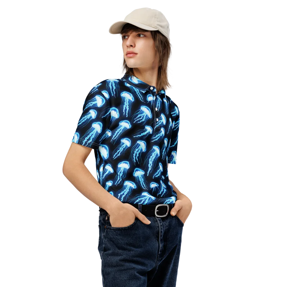 Midnight Jelly on Men's Slim Fit Polo Shirt — Right Front