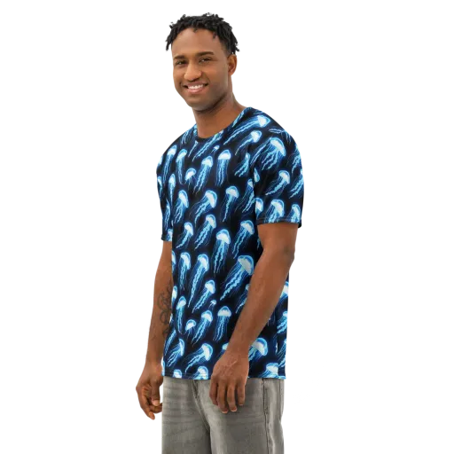 Midnight Jelly on a Men's Cotton Crew Neck T-Shirt