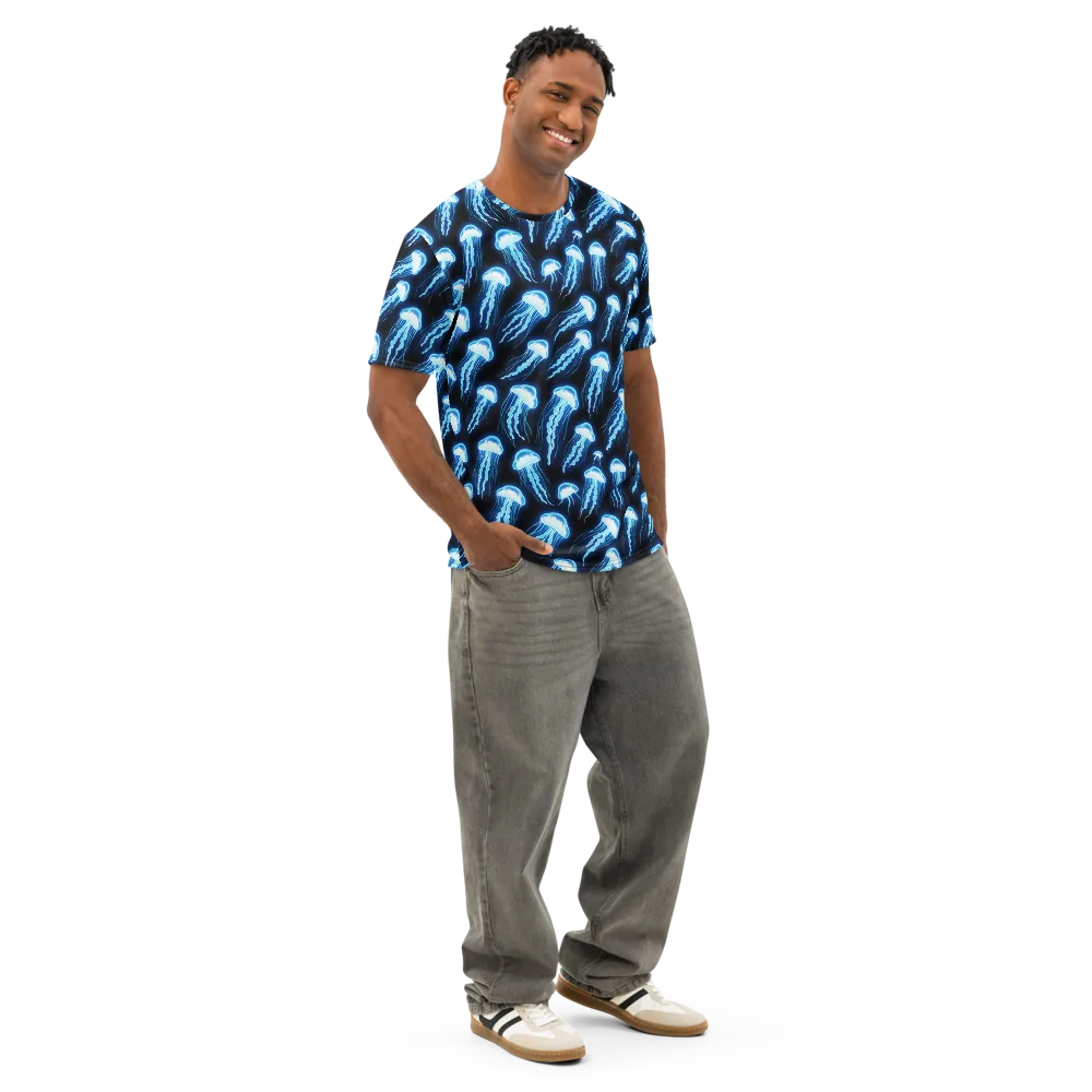 Midnight Jelly on Men's Cotton Crew Neck T-Shirt — Right Front