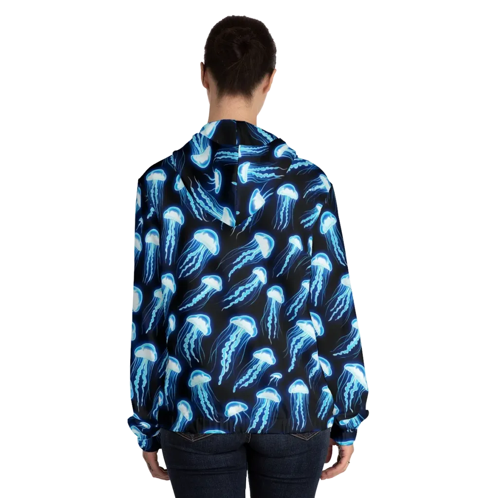 Midnight Jelly on Women's Full-Zip Hoodie — Back On Person