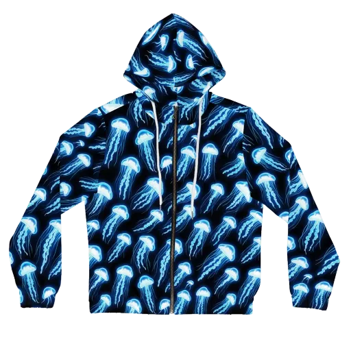 Midnight Jelly on a Women's Full-Zip Hoodie