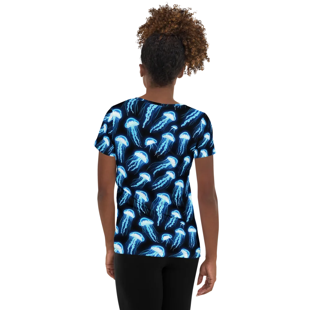 Midnight Jelly on Women's Athletic T-Shirt — Back