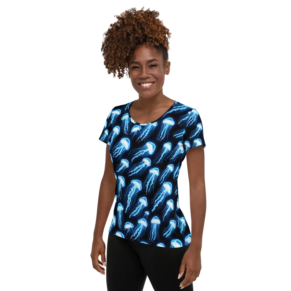 Midnight Jelly on Women's Athletic T-Shirt — Left