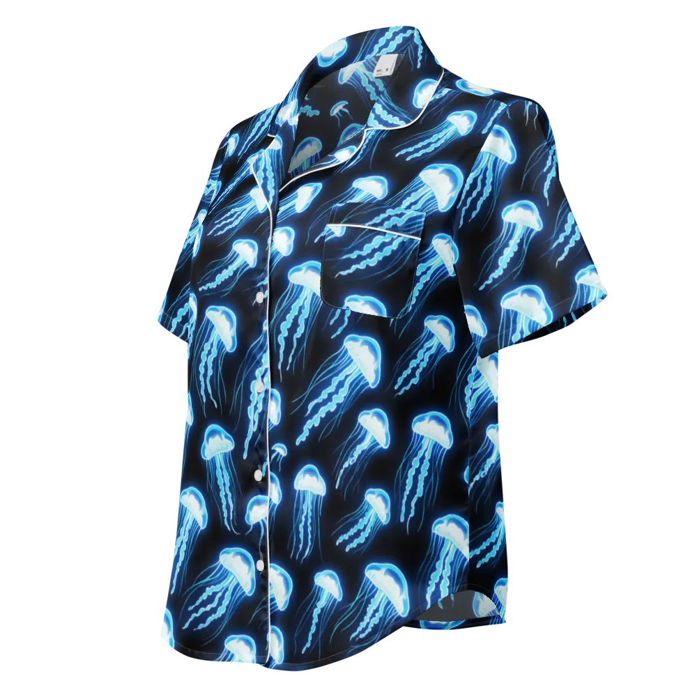 Midnight Jelly on Women's Short Sleeve Pajama Top — Left Front