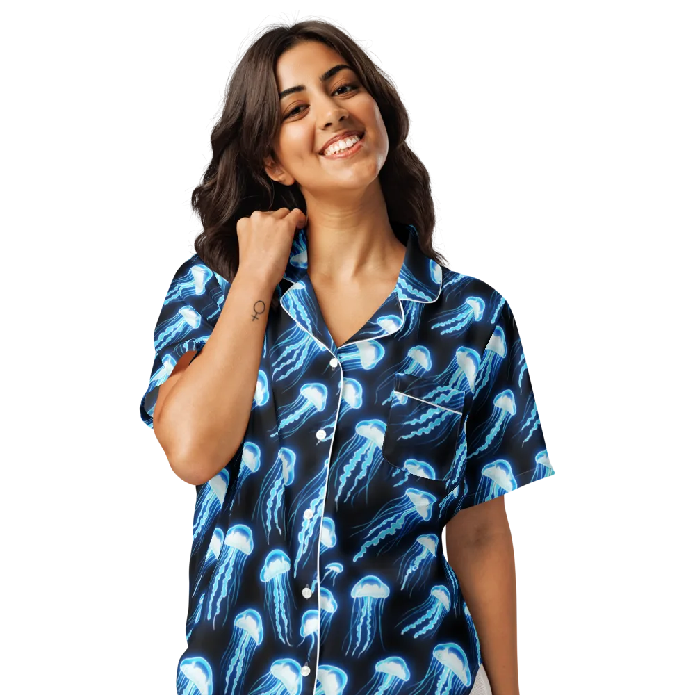 Midnight Jelly on Women's Short Sleeve Pajama Top — Front