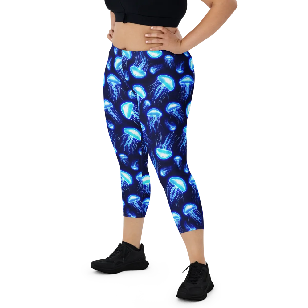 Azure Jellyscape on Capri Leggings — Front