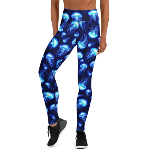 Azure Jellyscape on a Yoga Leggings