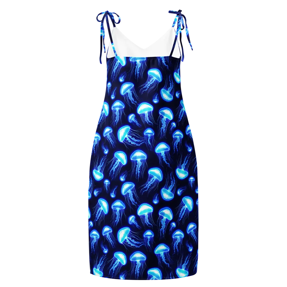 Azure Jellyscape on Slip Dress — Back