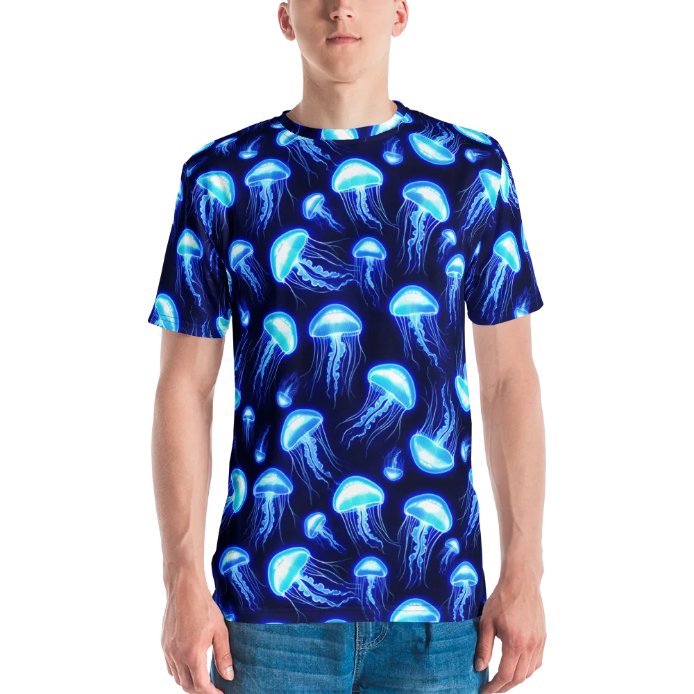 Azure Jellyscape on Men's Crew Neck T-Shirt — Front