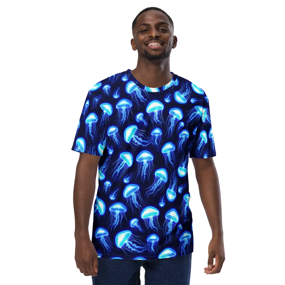Azure Jellyscape on Men's Crew Neck T-Shirt — Front