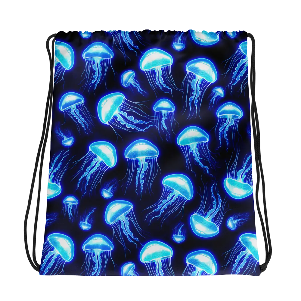 Azure Jellyscape on Drawstring Bag — Photo