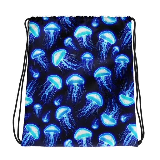 Azure Jellyscape on a Drawstring Bag
