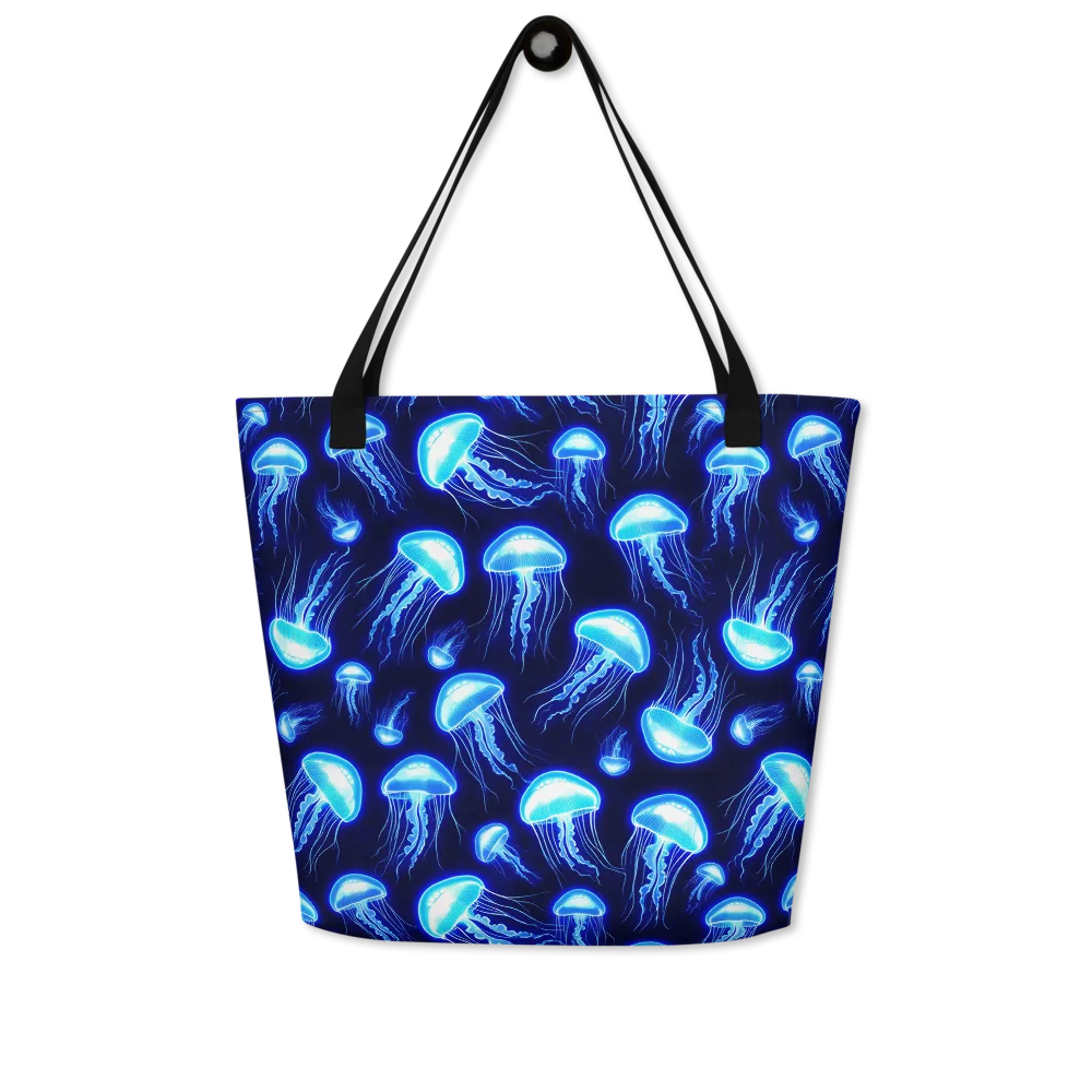 Azure Jellyscape on Large Tote Bag W/ Pocket — Front