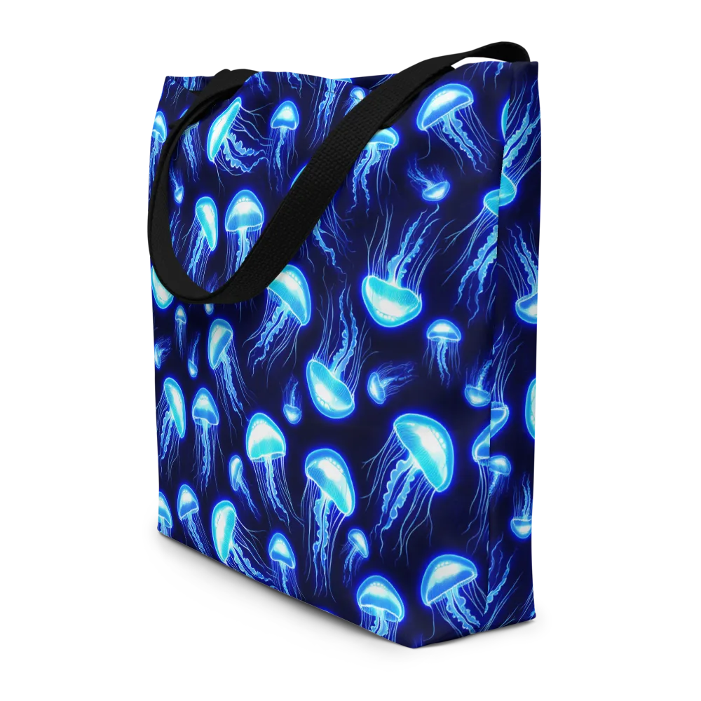 Azure Jellyscape on Large Tote Bag W/ Pocket — Front