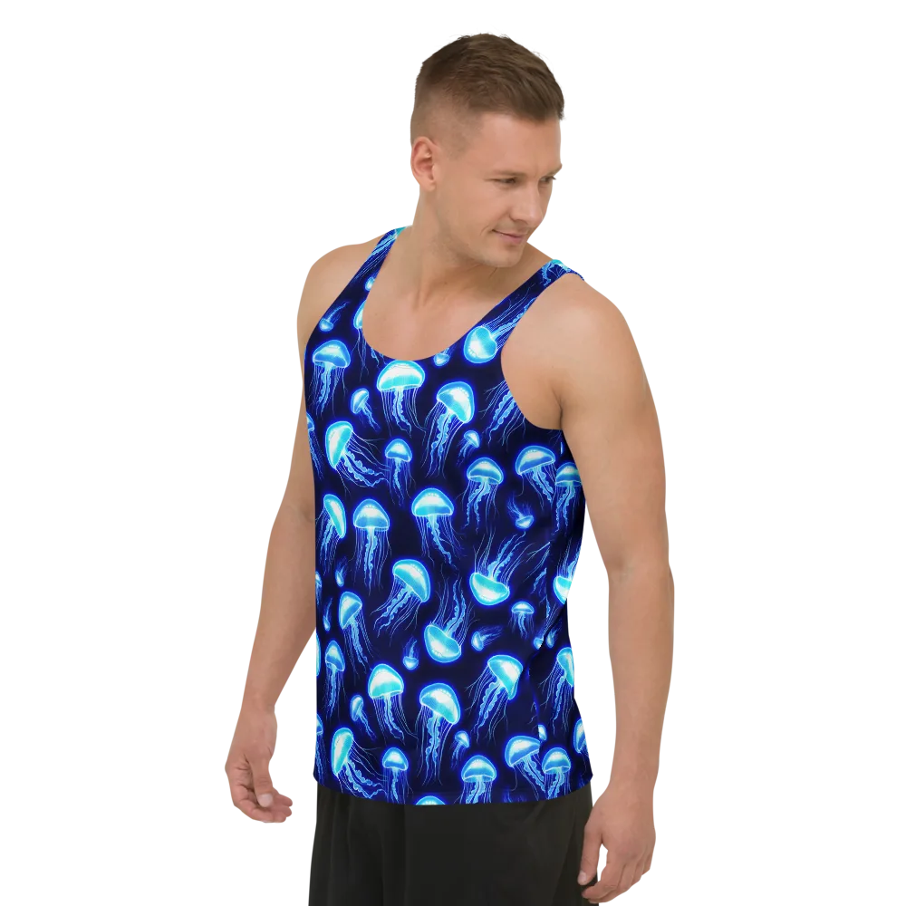 Azure Jellyscape on Men's Tank Top — Left Front