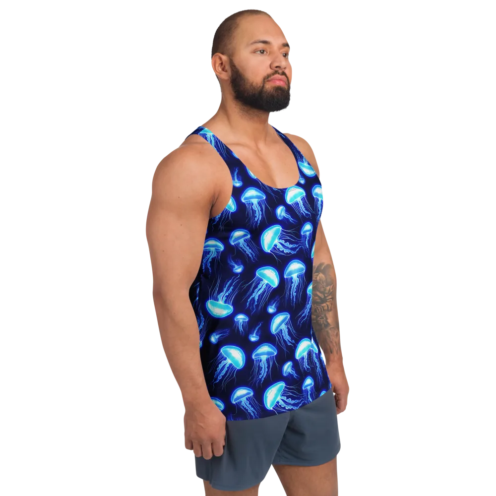 Azure Jellyscape on Men's Tank Top — Right Front
