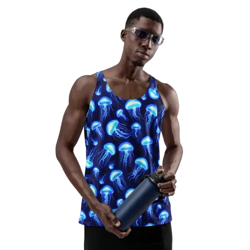 Azure Jellyscape on a Men's Tank Top