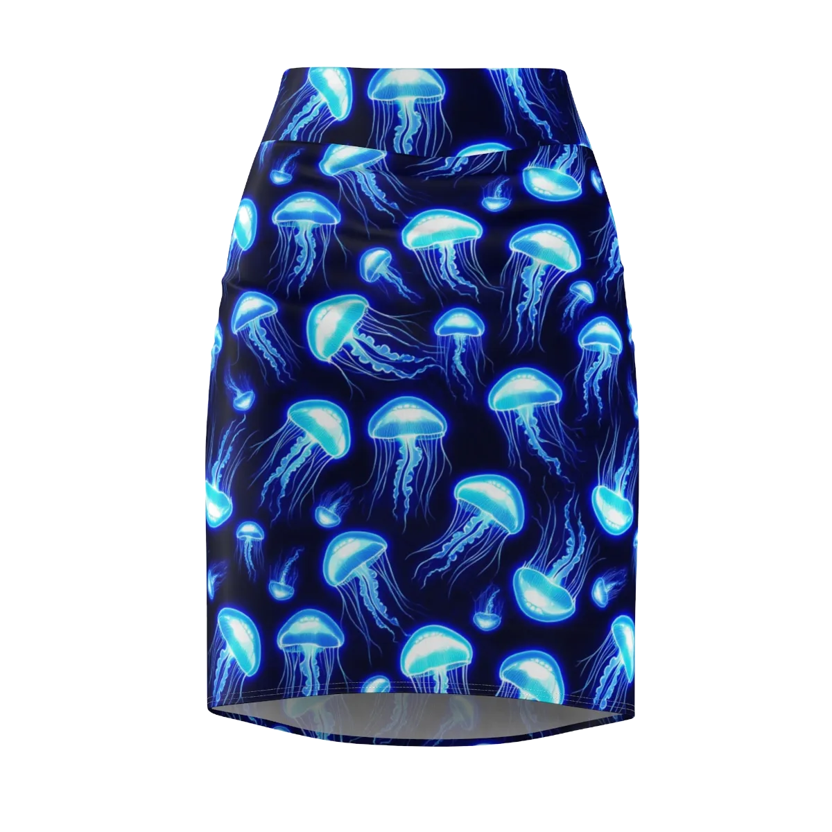Azure Jellyscape on Pencil Skirt — Front