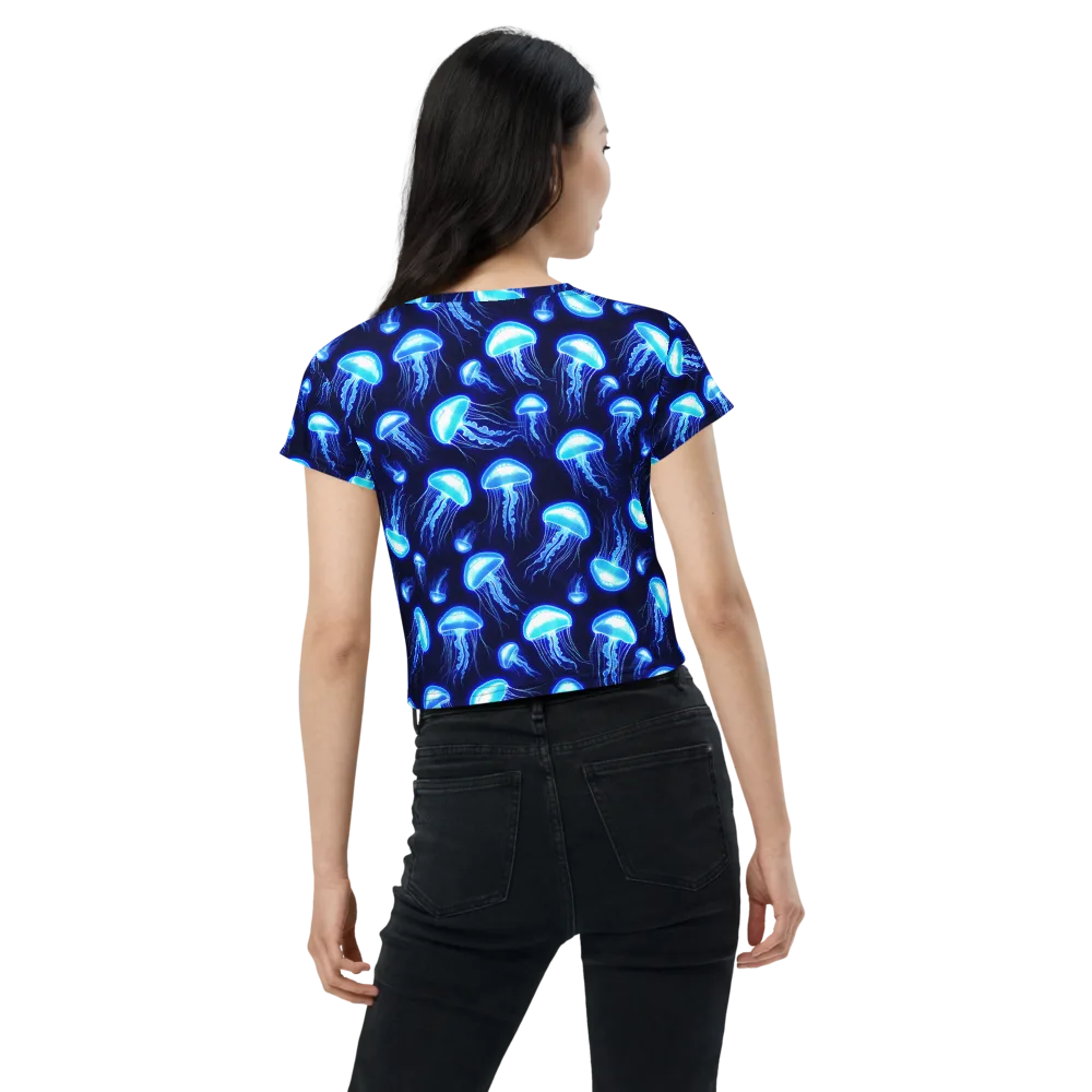 Azure Jellyscape on Crop Tee — Back