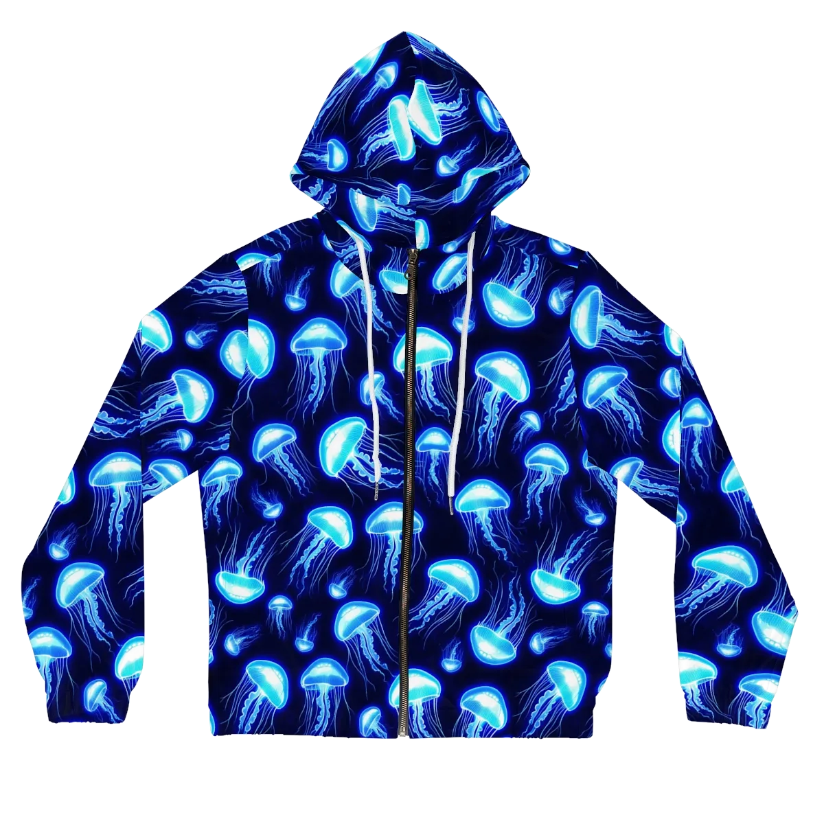 Azure Jellyscape on Women's Full-Zip Hoodie — Front