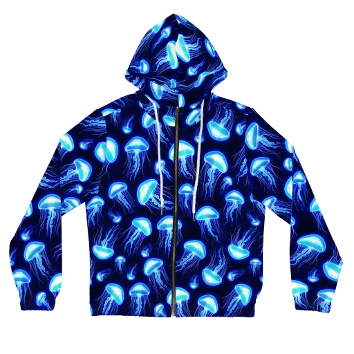 Azure Jellyscape on a Women's Full-Zip Hoodie