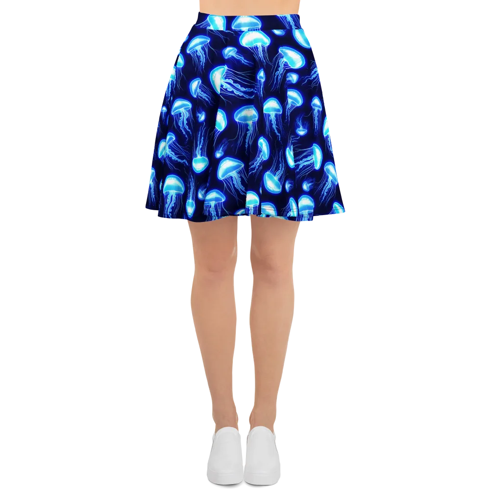 Azure Jellyscape on Skater Skirt — Front