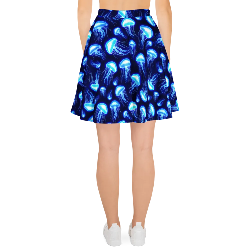 Azure Jellyscape on Skater Skirt — Back
